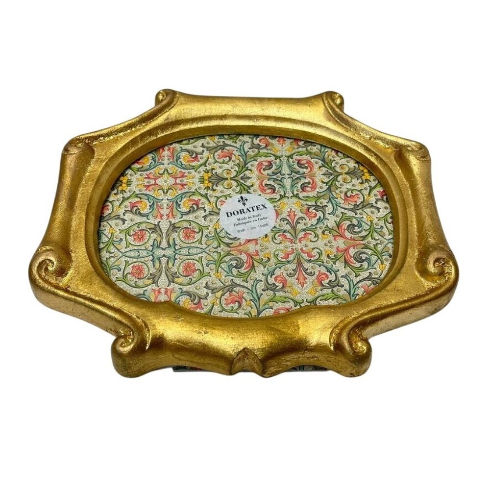 Handmade Italian Gold Painted Oval Photo Frame Doratex Firenze Ornate Decor - Picture 5 of 6
